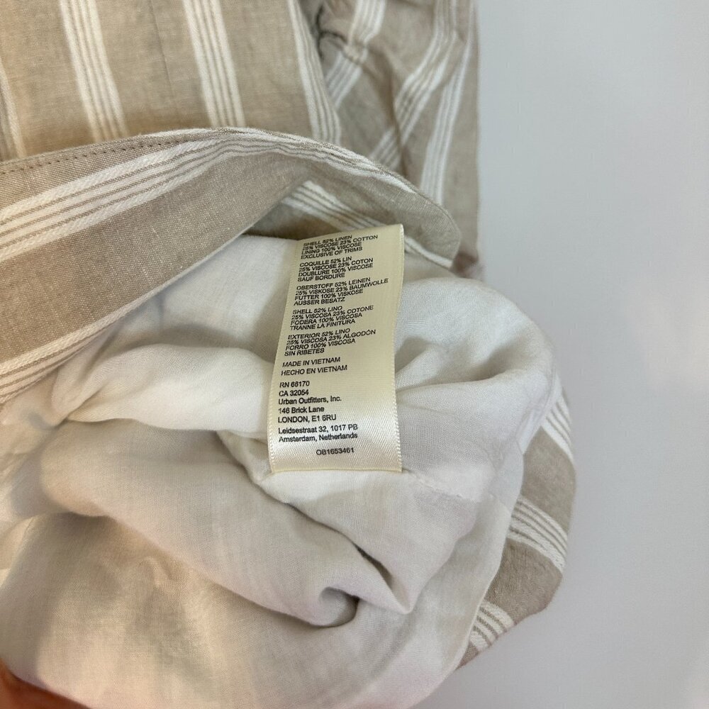 Free People Beige and White Striped Linen Blazer - Picture 9 of 10